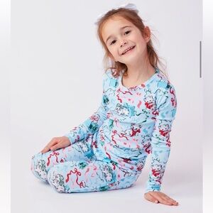 NWT PrintFresh Kids Cotton Christmas Holiday Kitten Wrapped Gift Pajama Set - 6